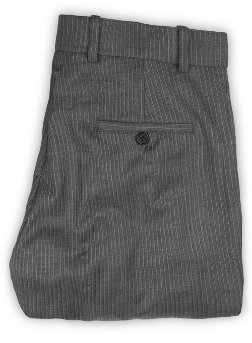 French Mid Charcoal Gray Wool Pants