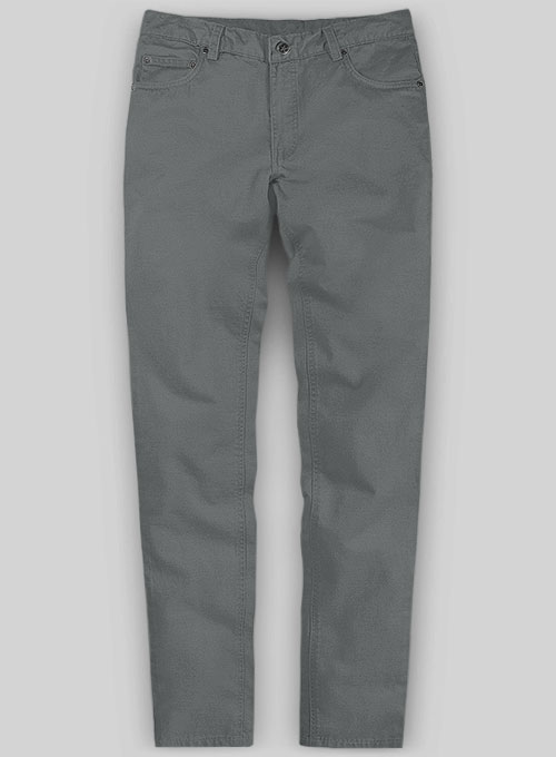 Gray Cotton Power Stretch Chino Jeans