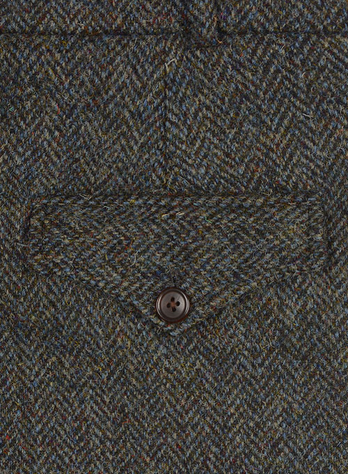 Harris Tweed Ridge Blue Herringbone Pants