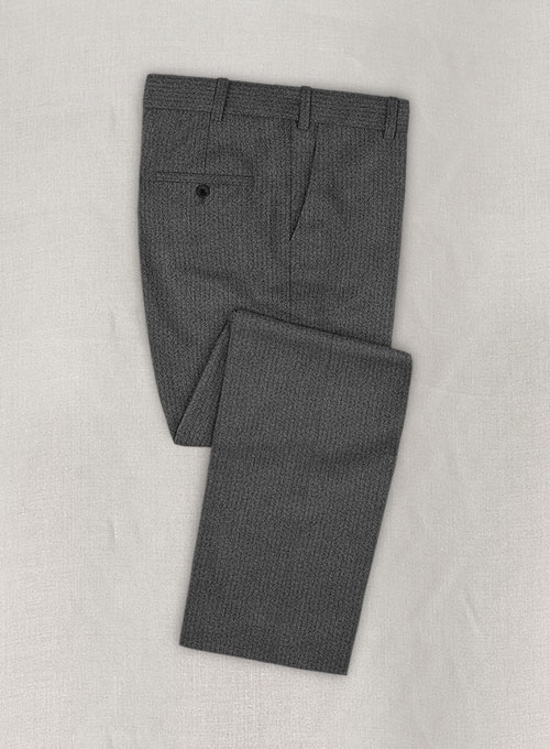 Herringbone Gray Flannel Wool Pants - Click Image to Close