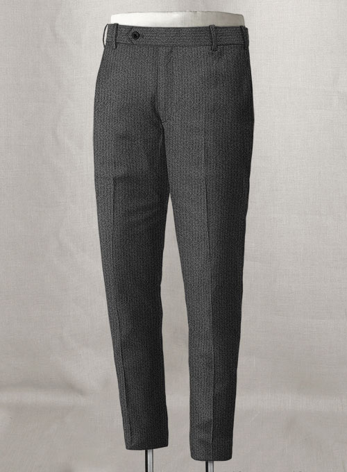 Herringbone Gray Flannel Wool Pants