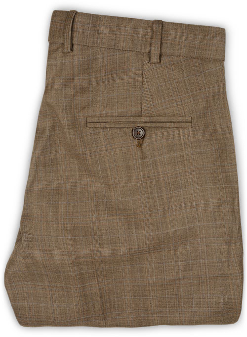 Huddersfield Brown Glen Pure Wool Pants - Click Image to Close