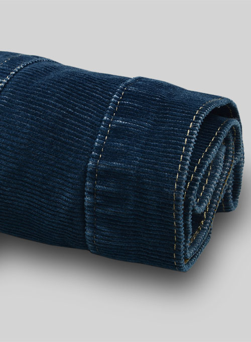 Indigo Corduroy Stretch Jeans - Hard Wash