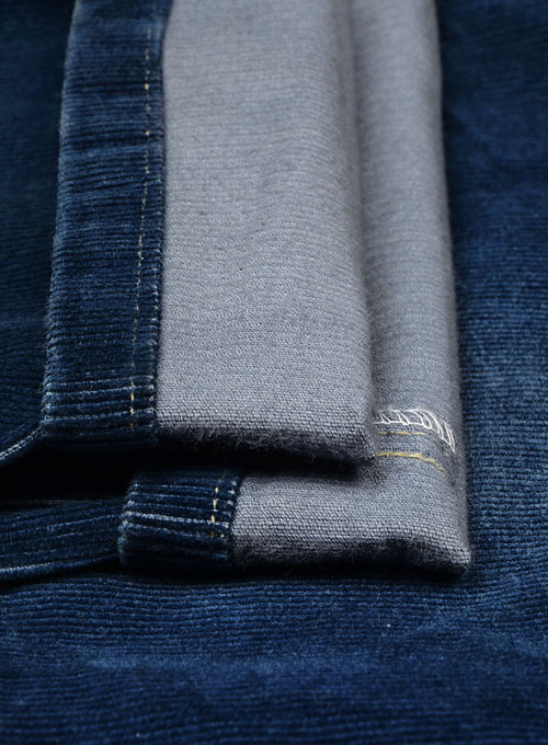 Indigo Corduroy Stretch Jeans - Treated Hard Wash - Click Image to Close