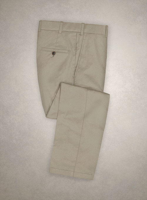 Italian Stone Khaki Cotton Stretch Pants