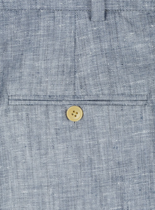 Italian Celeste Blue Linen Pants