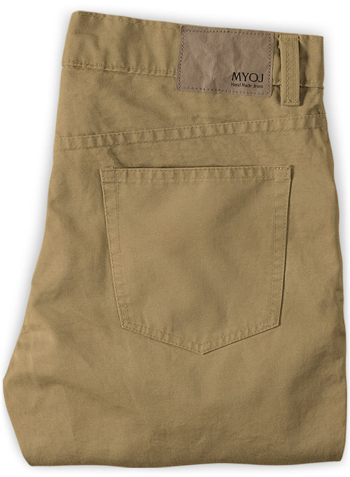 Khaki Stretch Chino Jeans - Click Image to Close