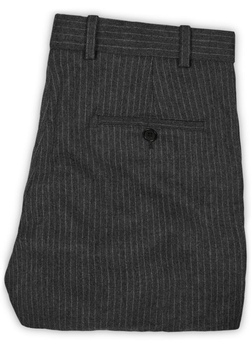 Light Weight Charcoal Stripe Tweed Pants