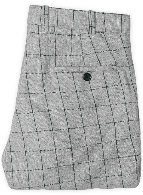 Light Weight Checks Gray Tweed Pants - Click Image to Close