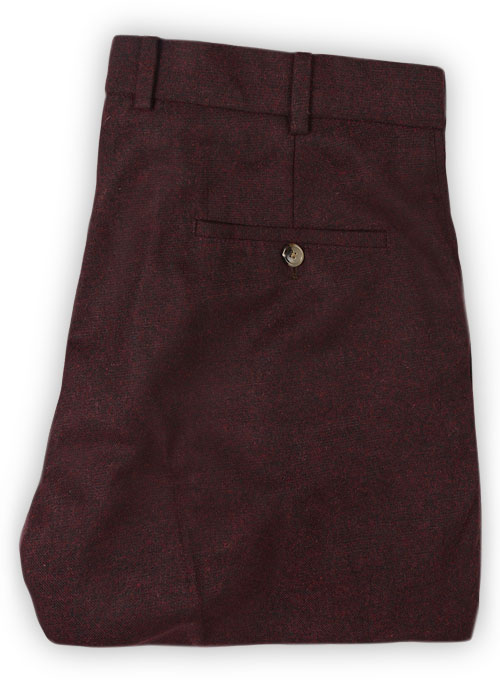 Light Weight Dark Maroon Tweed Pants