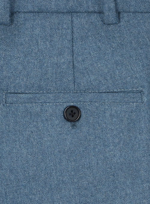 Light Weight Turkish Blue Tweed Pants