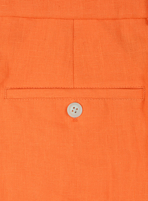 Pure Neon Orange Linen Pants