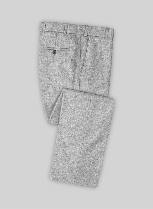 Rope Weave Light Gray Tweed Pants