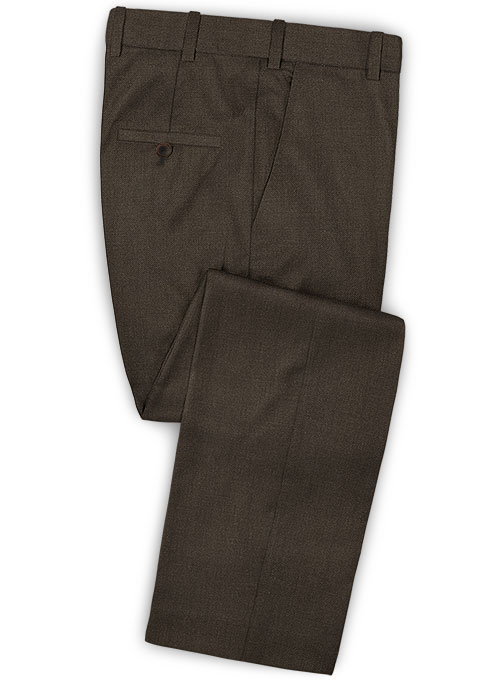 Scabal Dark Brown Wool Pants