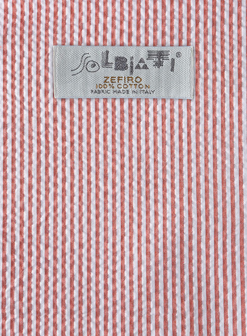 Solbiati Coral Red Seersucker Pants