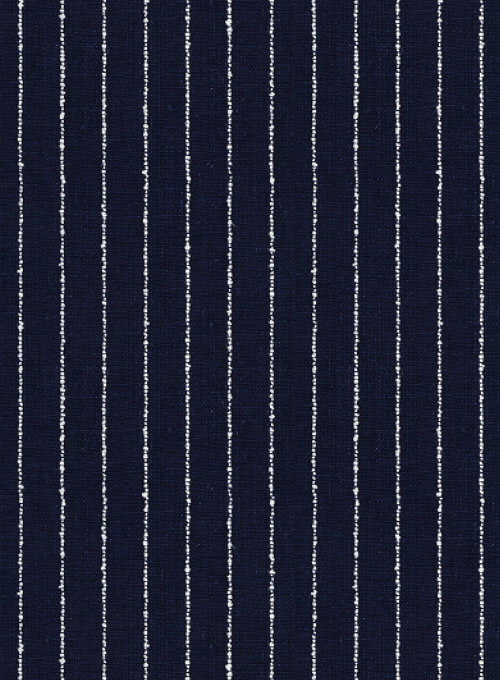 Solbiati Dark Blue Stripes Linen Pants - Click Image to Close