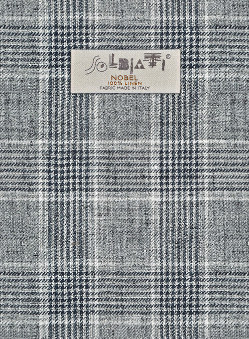 Solbiati Gray Checks Linen Pants