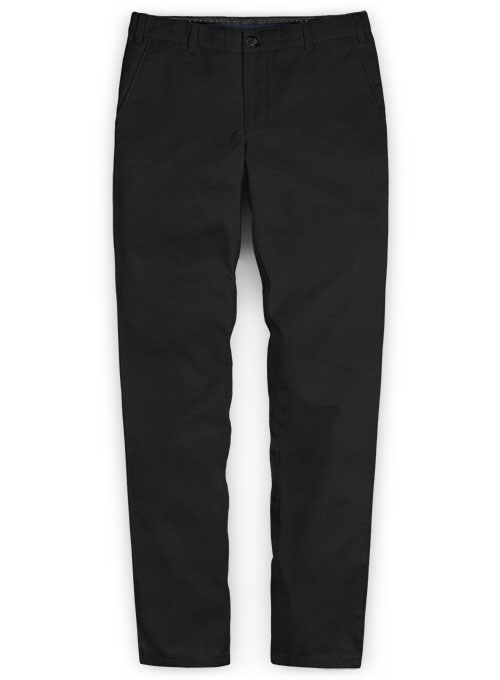 Black Stretch Chino Pants - Click Image to Close