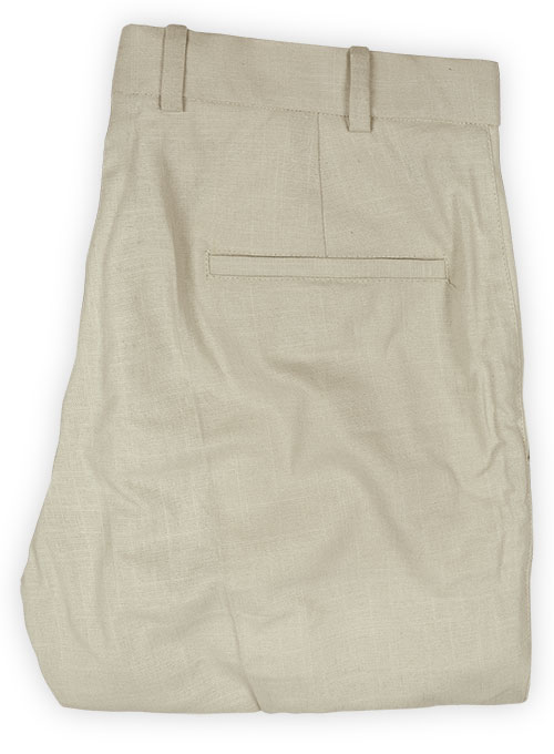 Tropical American Beige Linen Pants