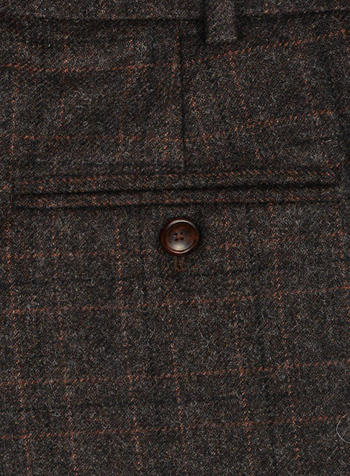 Vintage Jones Dark Brown Checks Tweed Pants