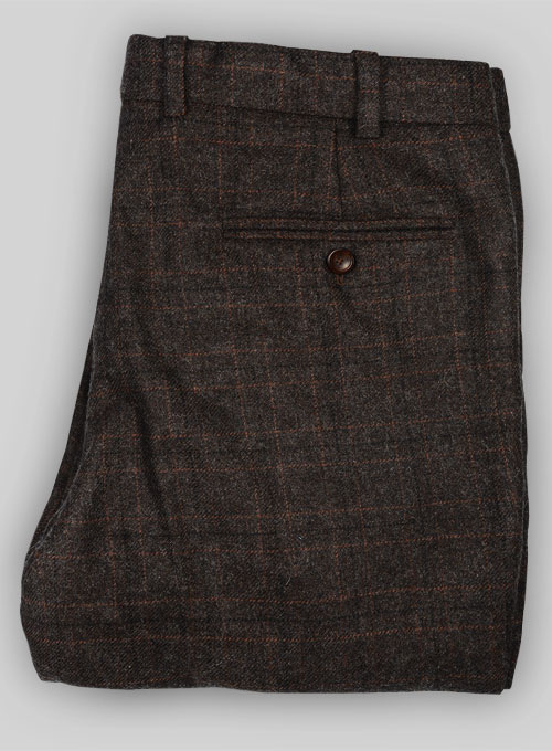 Vintage Jones Dark Brown Checks Tweed Pants