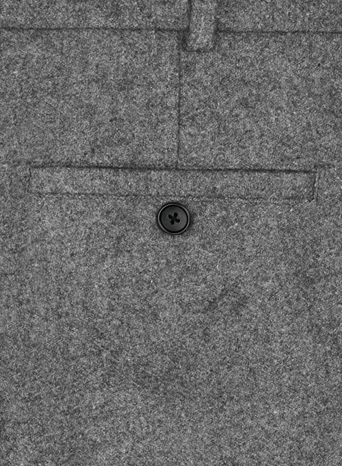 Vintage Plain Gray Tweed Pants - Click Image to Close