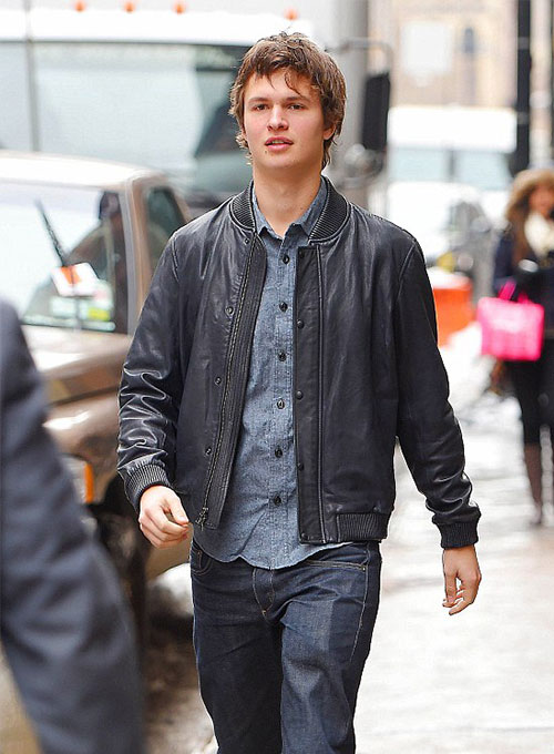 Ansel Elgort Leather Jacket