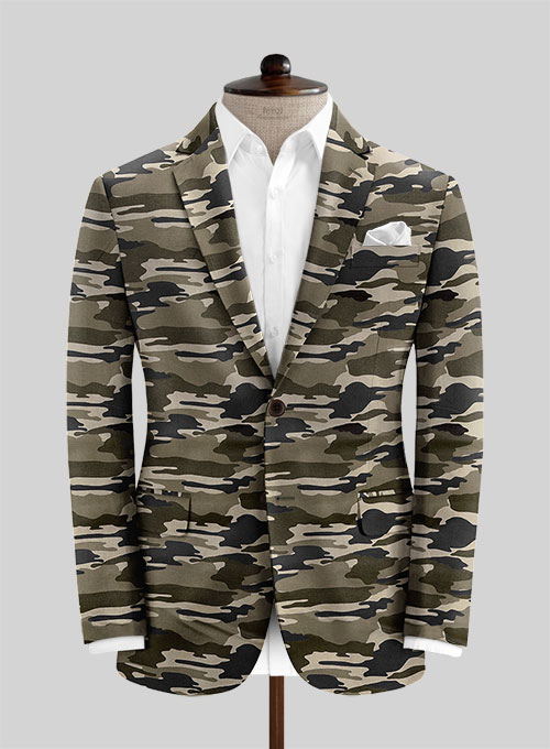 Beige Stretch Camo Jacket