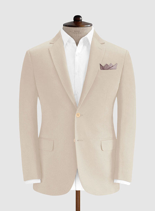 Beige Cotton Power Stretch Chino Jacket