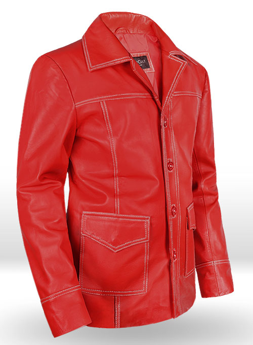 Brad Pitt Fight Club Leather Jacket - Click Image to Close