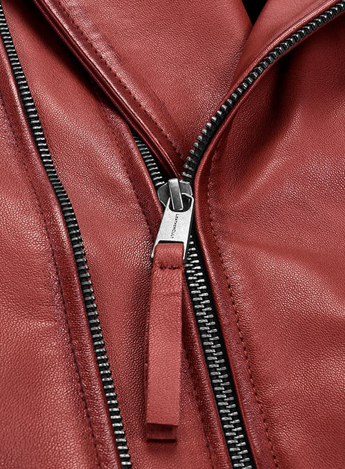 Charles Burnt Red Leather Jacket