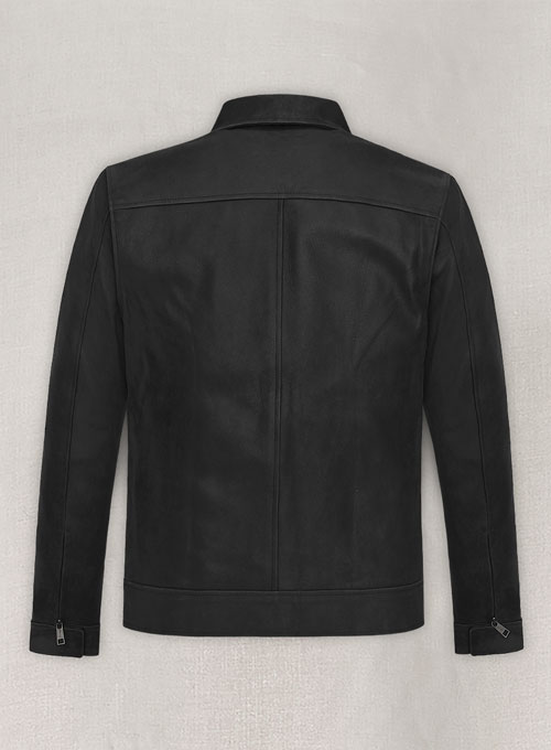 Distressed Black Jason Bateman Leather Jacket