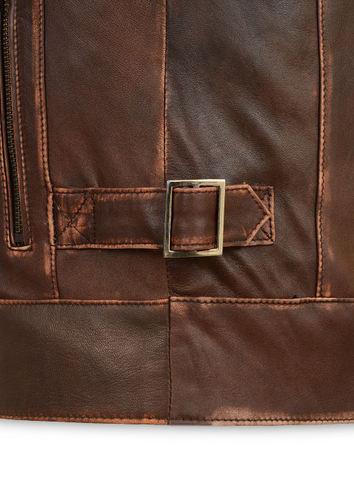 Espresso Rubbed Tan Leather Jacket - Click Image to Close