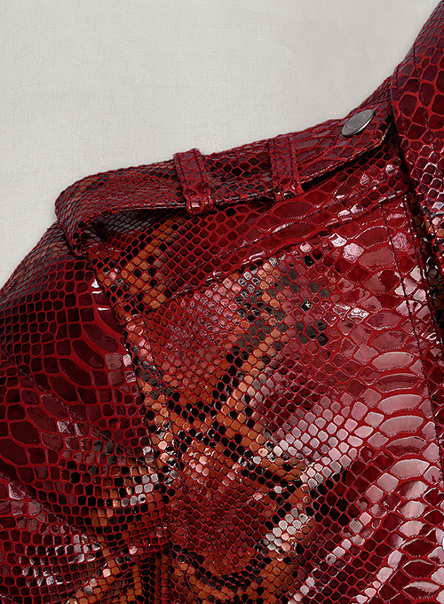 Gallant Bold Red Python Leather Jacket