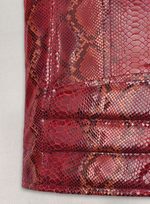 Gallant Bold Red Python Leather Jacket