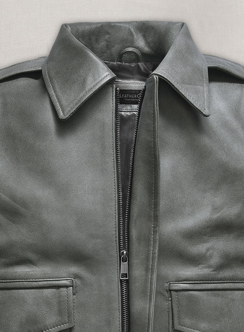 Harbor Gray Kendall Jenner Leather Jacket # 1