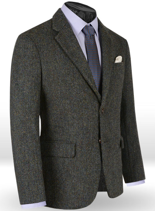 Harris Tweed Ridge Blue Herringbone Jacket