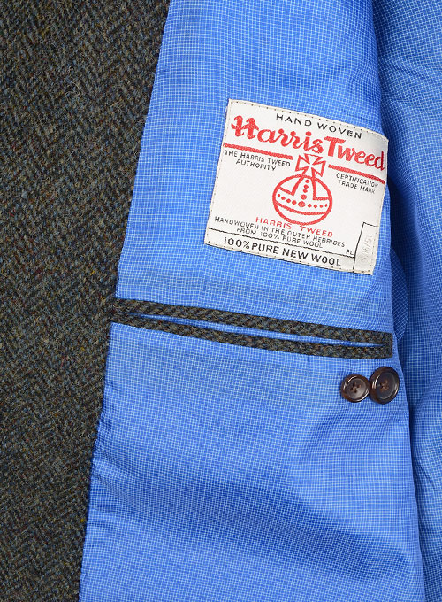 Harris Tweed Ridge Blue Herringbone Jacket