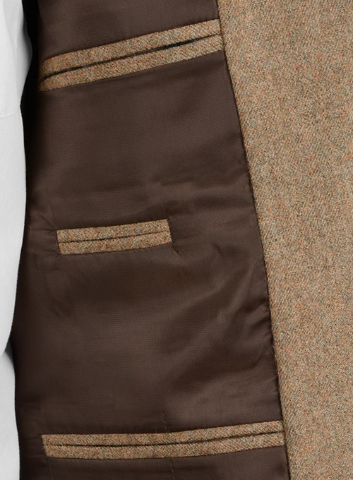 Light Weight Melange Brown Tweed Jacket - Click Image to Close