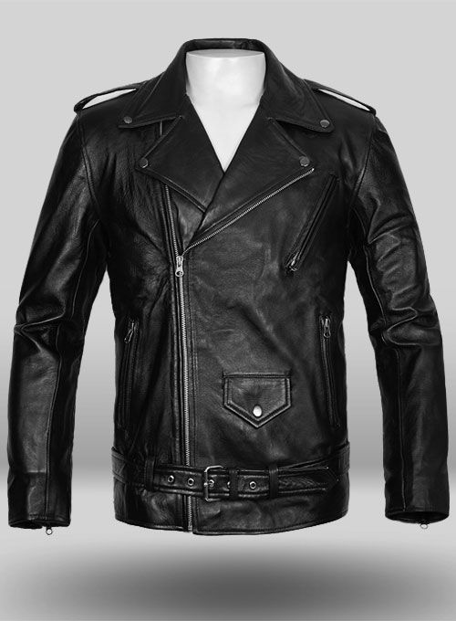 Pure Leather Biker Jacket #2 - Click Image to Close