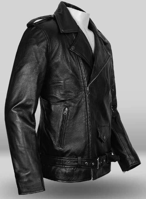 Pure Leather Biker Jacket #2 - Click Image to Close