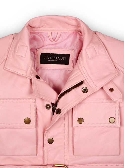 Light Pink Leather Jacket # 286 - Click Image to Close