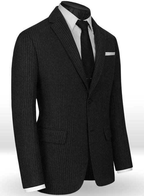 Light Weight Black Stripe Tweed Jacket - Click Image to Close