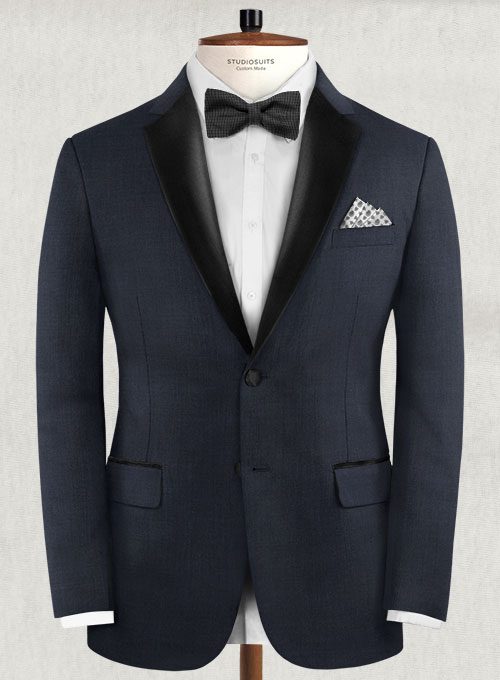 Napolean Dark Blue Wool Tuxedo Jacket