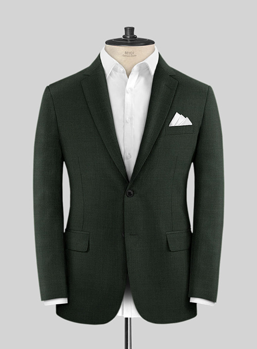 Napolean Stretch Dark Green Wool Jacket