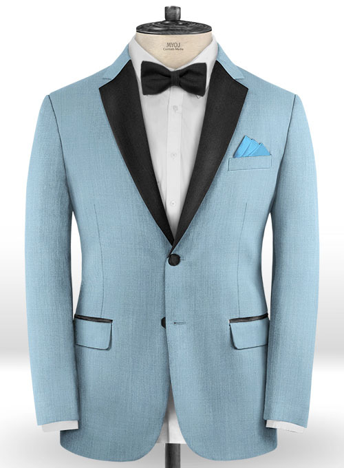 Napolean Taj Blue Wool Tuxedo Jacket