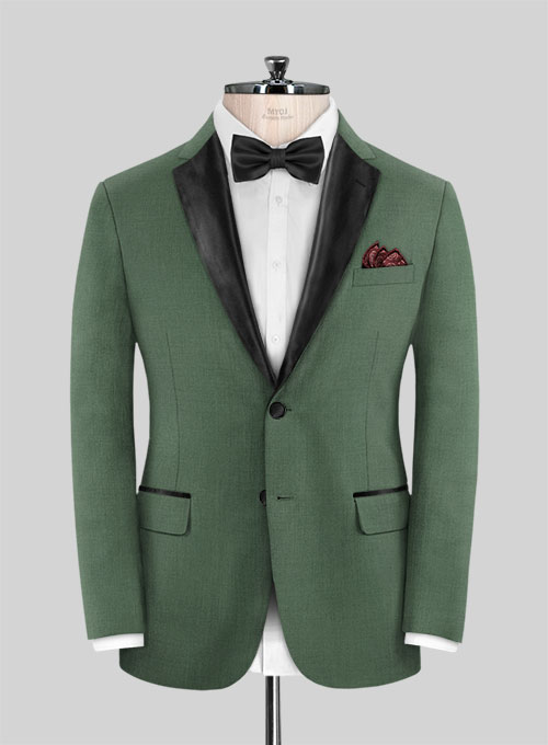 Napolean Moss Green Wool Tuxedo Jacket