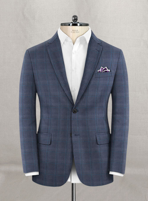 Napolean Tartan Blue Wool Jacket