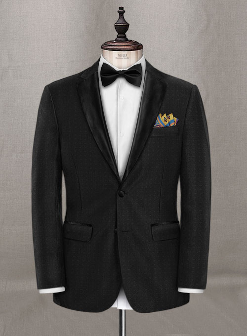 Napolean Polka Black Wool Tuxedo Jacket