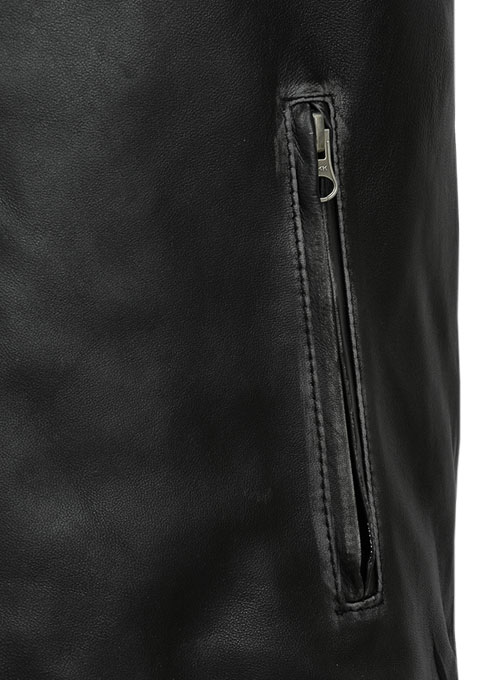 Ontario Rubbed Black Leather Jacket - Click Image to Close